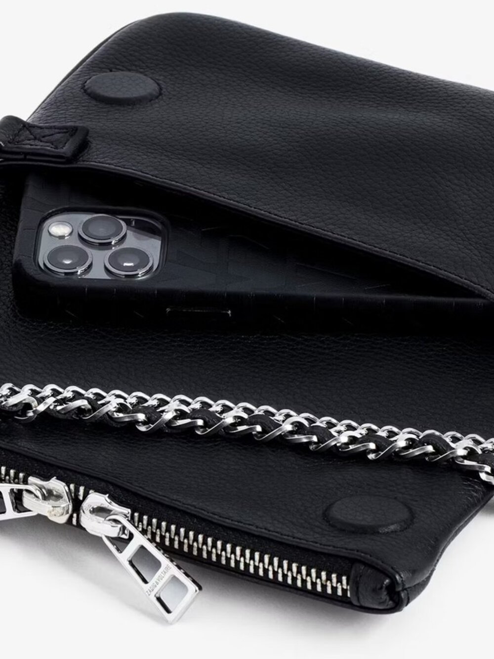 Zadig & Voltaire Women's Chain & Grained Leather Strap - Picture 5 of 6